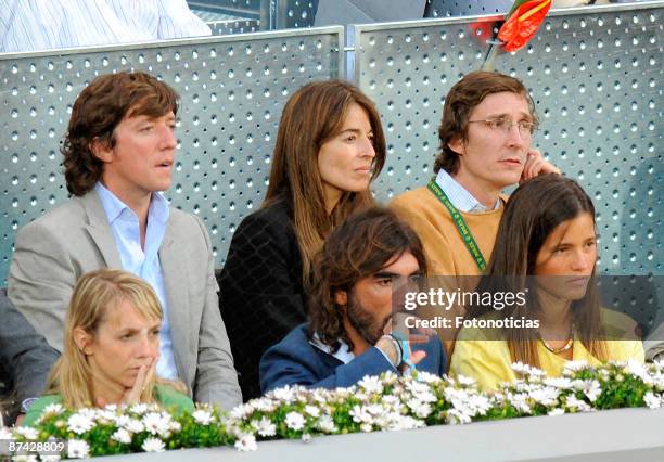 Javier Hidalgo and her girlfriend, Nicolas Vallejo Najera, Monica Martin Luque and Fernando Gomez Acebo attend Madrid Open tennis tournament at La...