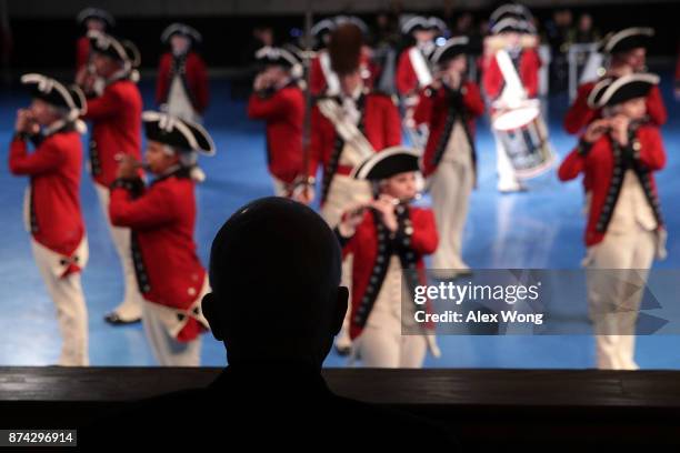 Sen. John McCain watches a special Twilight Tattoo performance November 14, 2017 at Fort Myer in Arlington, Virginia. U.S. Sen. McCain was honored...