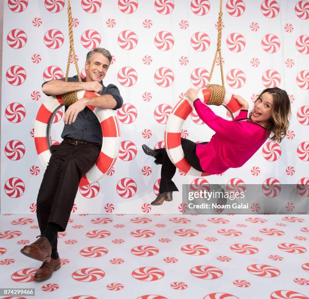 Actors Dermot Mulroney and Ashley Williams attend the opening of Hallmark's Museum of Christmas on November 14, 2017 in New York City.