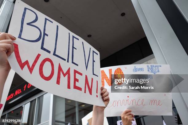 Activists participate in the Take Back The Workplace March and #MeToo Survivors March & Rally on November 12, 2017 in Hollywood, California.