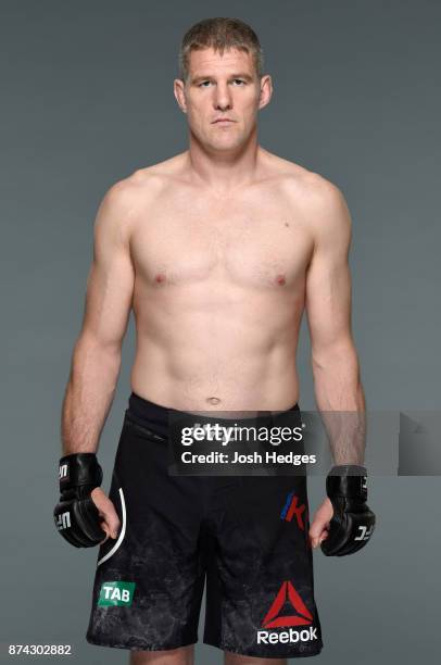 Daniel Kelly of Australia poses for a portrait during a UFC photo session on November 15, 2017 in Sydney, Australia.