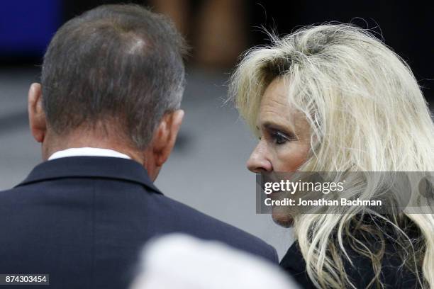 Republican candidate for U.S. Senate Judge Roy Moore and his wife Kayla Moore speak during a campaign event at the Walker Springs Road Baptist Church...