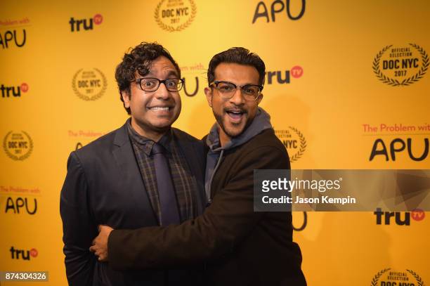 Comedian Hari Kondabolu and actor Utkarsh Ambudkar attend truTV Presents: "The Problem With Apu" DOC NYC screening and reception at Rahi on November...