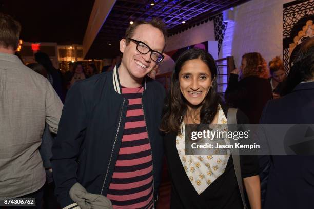 Comedians Chris Gethard and Aparna Nancherla attend truTV Presents: "The Problem With Apu" DOC NYC screening and reception at Rahi on November 14,...