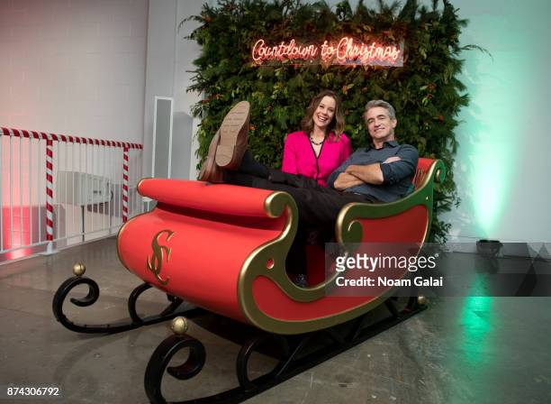 Actors Ashley Williams and Dermot Mulroney attend the opening of Hallmark's Museum of Christmas on November 14, 2017 in New York City.