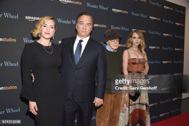 Kate Winslet, Jim Belushi, Woody Allen and Juno Temple attend the "Wonder Wheel" New York screening at the Museum of Modern Art on November 14, 2017...