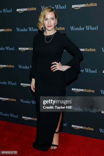 Kate Winslet attends the premiere of "Wonder Wheel" at Museum of Modern Art on November 14, 2017 in New York City.