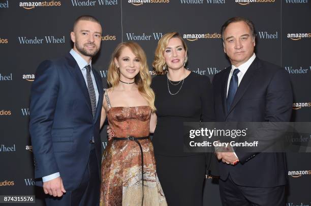 Justin Timberlake, Juno Temple, Kate Winslet and Jim Belushi attend the "Wonder Wheel" New York screening at the Museum of Modern Art on November 14,...