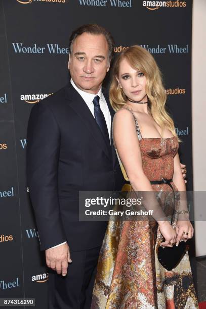 Jim Belushi and Juno Temple attend the "Wonder Wheel" New York screening at the Museum of Modern Art on November 14, 2017 in New York City.