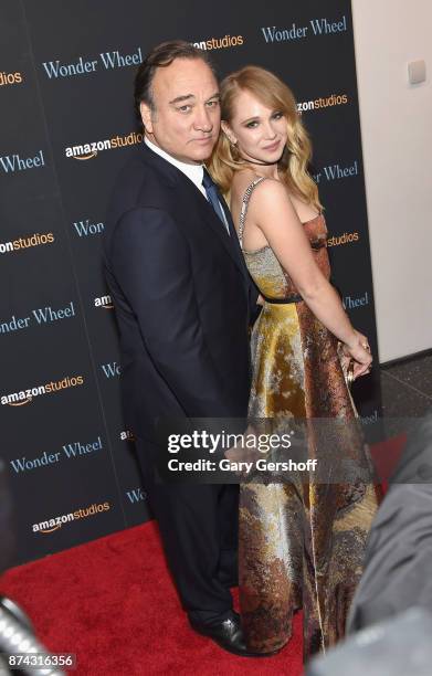 Jim Belushi and Juno Temple attend the "Wonder Wheel" New York screening at the Museum of Modern Art on November 14, 2017 in New York City.