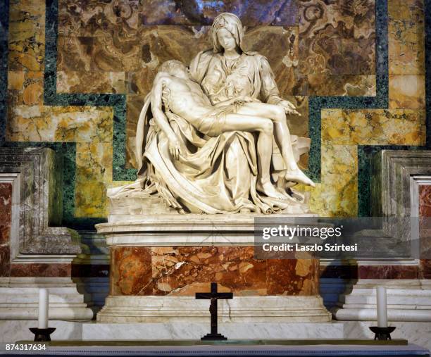 The 'La Pieta' is seen at St. Peter's basilica on November 1, 2017 in Vatican City, Vatican. Thousands of people visit every day the largest...