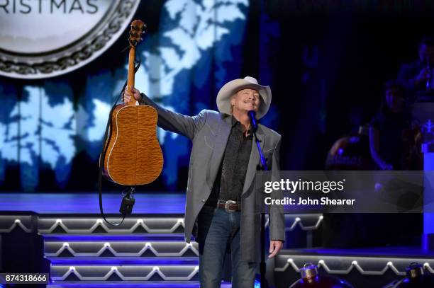 Alan Jackson performs onstage for CMA 2017 Country Christmas at The Grand Ole Opry on November 14, 2017 in Nashville, Tennessee.