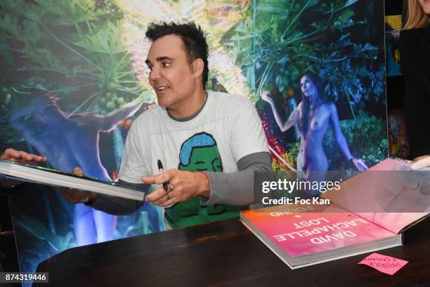 Photographer David Lachapelle attends the 'Lost + Found Good News' David Lachapelle Book Signing at Taschen Paris Store on November 14, 2017 in...