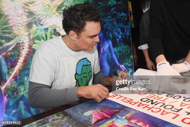 Photographer David Lachapelle attends the 'Lost + Found Good News' David Lachapelle Book Signing at Taschen Paris Store on November 14, 2017 in...