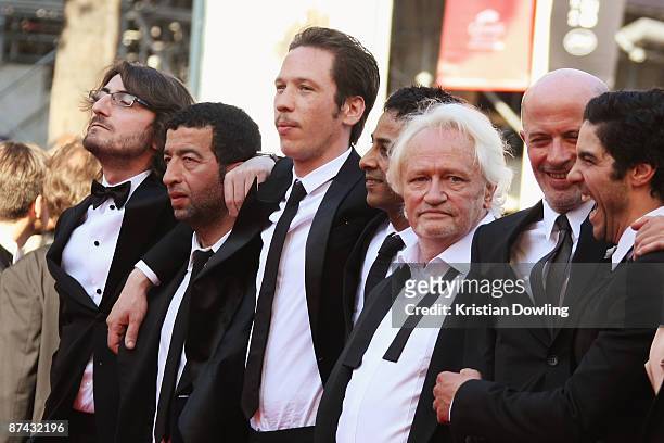 The cast and crew of A Prophet, including actor Adel Bencherif, actor Niels Arestrup, director Jacques Audiard, actor Tahar Rahim, Hichem Yacoubi and...