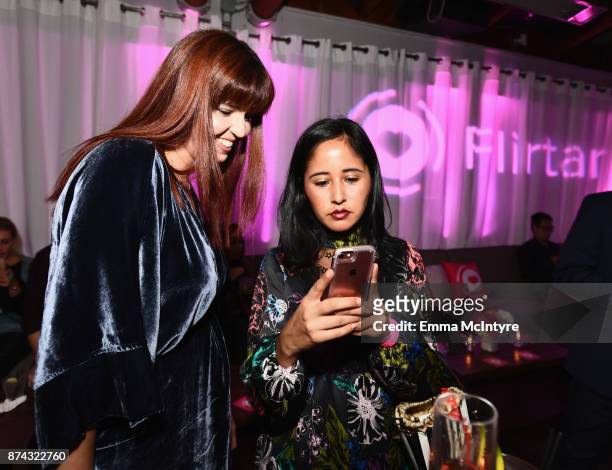 Tascila Martins and guest at Flirtar Launch Party, The World's First Augmented Reality Dating App at SkyBar at the Mondrian Los Angeles on November...