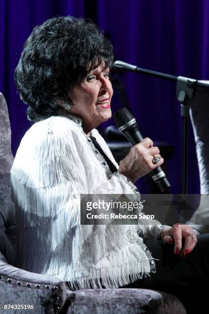 Wanda Jackson speaks onstag at An Evening With Wanda Jackson on November 14, 2017 at the GRAMMY Museum in Los Angeles, California.