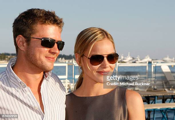 Actors Ryan Phillippe and Abbie Cornish attend The Bang Bang Club Cocktail Reception held at the La Plage du Petit Club - Croisette Beach during the...