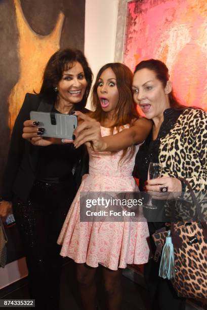 Emperatriz Rincones Mia Frye and Hermine de Clermont Tonnerre pose for a selfie 'La Femme dans Le Siecle' Exhibition and Award Ceremony Cocktail at...