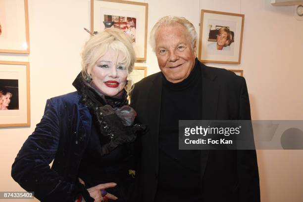 Armande Altai and Massimo Gargia attend 'La Femme dans Le Siecle' Exhibition and Award Ceremony Cocktail at Galerie FRM on November 14, 2017 in...