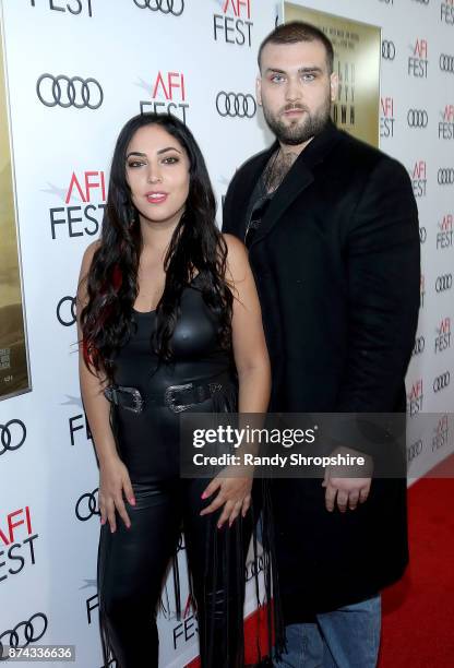 Hila Aronian and Actor Weston Cage attend AFI Fest's Los Angeles premiere of The Ballad Of Lefty Brown on November 14, 2017 in Los Angeles,...