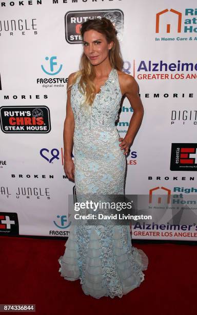 Actress Kelly Greyson attends a benefit screening of Digital Jungle Pictures' "Broken Memories" at the Writers Guild Theater on November 14, 2017 in...