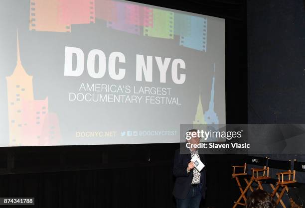 Artistic director of documentary festival DOC NYC Thom Powers speaks on stage at DOC NYC Premiere of the HBO documentary film "Traffic Stop" at IFC...