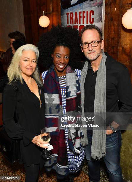 Director Kate Davis, subject of documentary Breaion King and producer David Heilbroner attend post screening reception for DOC NYC Premiere of the...