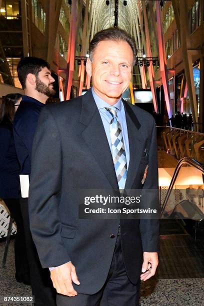 Mike Gartner walks the red carpet before the 2017 Hockey Hall of Fame induction ceremony at Brookfield Place on November 13, 2016 in Toronto, ON,...