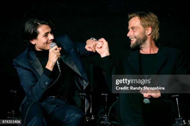 Actors Diego Josef and Joe Anderson speak on stage during AFI Fest's Los Angeles premiere of The Ballad Of Lefty Brown on November 14, 2017 in Los...