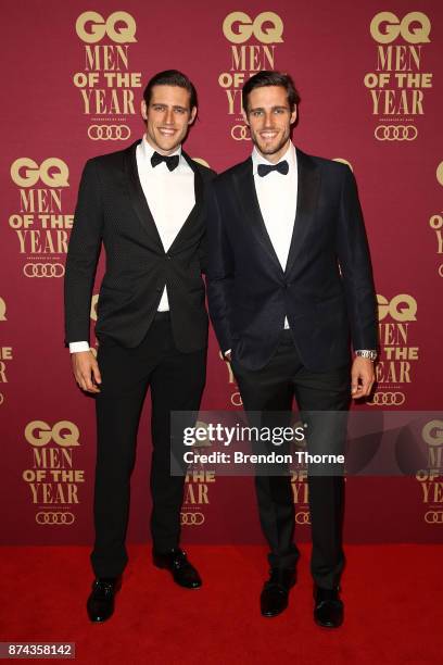 Jordan & Zac Stenmark attend the GQ Men Of The Year Awards at The Star on November 15, 2017 in Sydney, Australia.