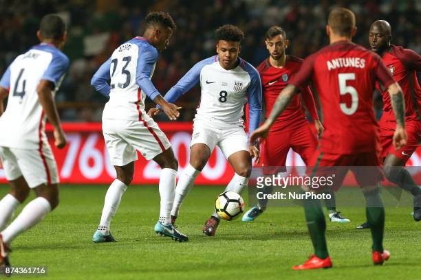 United States of America midfielder Weston McKennie during the match between Portugal and United States of America International Friendly at Estadio...