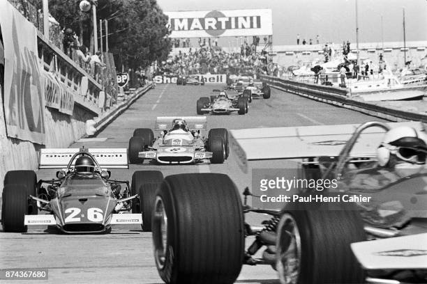 Jacky Ickx, Jack Brabham, Jean-Pierre Beltoise, Ferrari 312B, Grand Prix of Monaco, Circuit de Monaco, 10 May 1970.