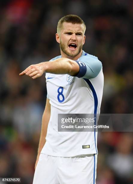 Eric Dier of England looks on during the International Friendly match between England and Brazil at Wembley Stadium on November 14, 2017 in London,...