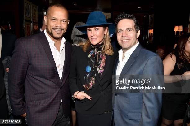 Jerry Dixon, Maria Cuomo Cole and Mario Cantone attend NINETY YEARS OF GALLAGHERS New York's iconic steakhouse at Gallaghers Steakhouse on November...