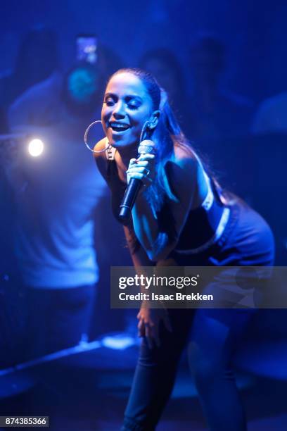 Anitta performs onstage at Spotify Celebrates Latin Music and Their Viva Latino Playlist at Marquee Nightclub on November 14, 2017 in Las Vegas,...