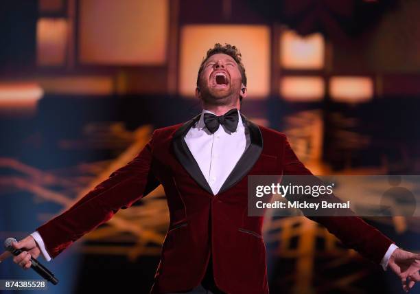 Recording artist Brett Eldredge performs during CMA 2017 Country Christmas at The Grand Ole Opry on November 14, 2017 in Nashville, Tennessee.