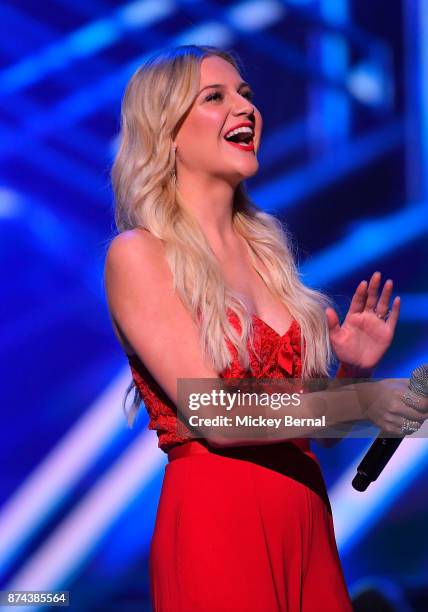 Recording artist Kelsea Ballerini performs during CMA 2017 Country Christmas at The Grand Ole Opry on November 14, 2017 in Nashville, Tennessee.