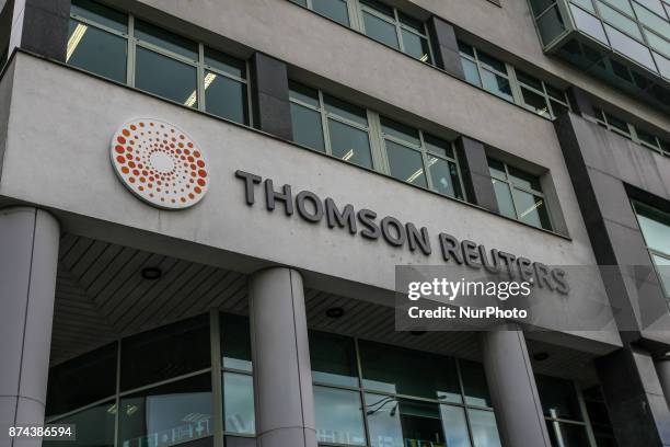 Thomson Reuters office building is seen in Gdynia, Poland on 15 November 2017 No one was injured after shots were fired in a Thomson Reuters office...