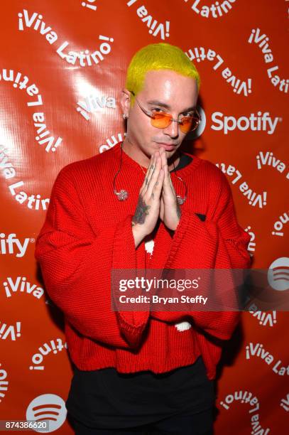 Balvin at Spotify Celebrates Latin Music and Their Viva Latino Playlist at Marquee Nightclub on November 14, 2017 in Las Vegas, Nevada.