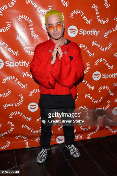 Balvin at Spotify Celebrates Latin Music and Their Viva Latino Playlist at Marquee Nightclub on November 14, 2017 in Las Vegas, Nevada.