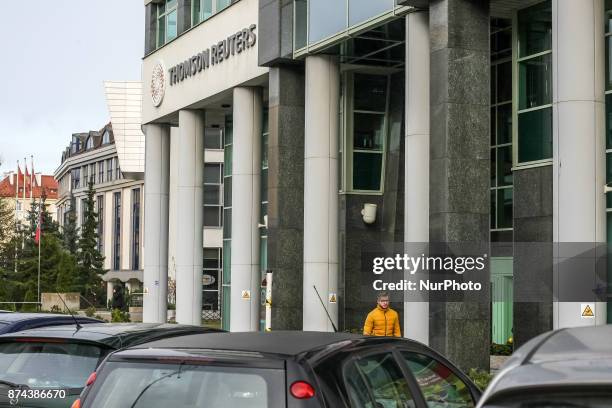 Thomson Reuters office building is seen in Gdynia, Poland on 15 November 2017 No one was injured after shots were fired in a Thomson Reuters office...