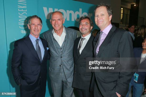 Jon Feltheimer, Joe Drake, Patrick Wachsberger and David Hoberman attend the premiere of Lionsgate's "Wonder" at Regency Village Theatre on November...