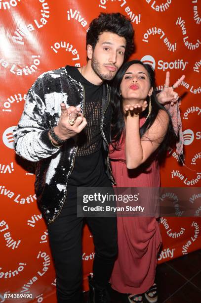 Sebatian Yatra and Spotify Head of Global Cultures Rocio Guerrero at Spotify Celebrates Latin Music and Their Viva Latino Playlist at Marquee...