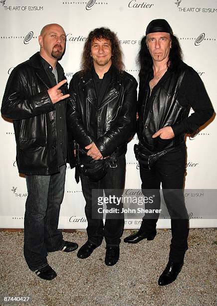Musicians Anvil arrives at The Art of Elysium's first annual PARADIS with Cartier and Relativity Media at the Soho House Grey Goose Party held at...