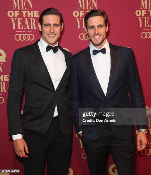 Jordan Stenmark and Zac Stenmark attends the GQ Men Of The Year Awards at The Star on November 15, 2017 in Sydney, Australia.