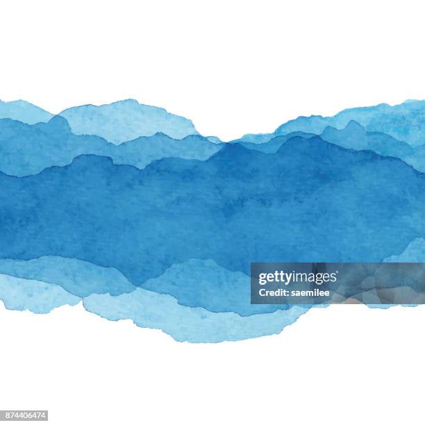 ilustrações de stock, clip art, desenhos animados e ícones de watercolor blue abstract background - dye