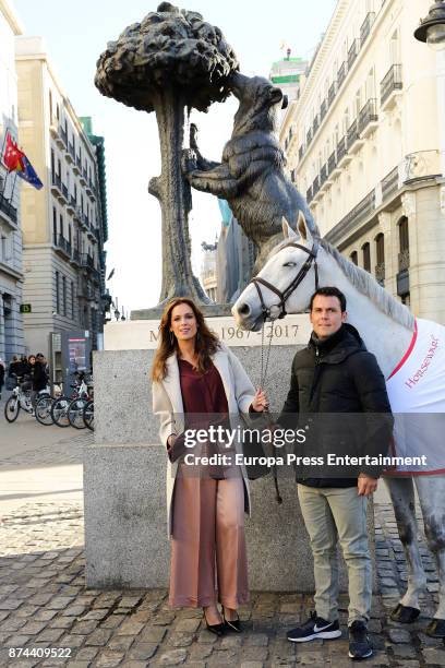 Model Mar Saura and Sergio Alvarez Moya present Madrid Horse Week 2017 on November 14, 2017 in Madrid, Spain.