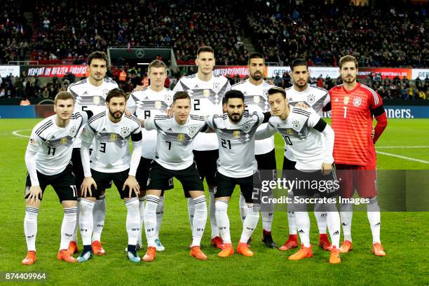 Teamphoto of Germany, standing : Mats Hummels of Germany, Toni Kroos of Germany, Niklas Sule of Germany, Sami Khedira of Germany, Emre Can of...