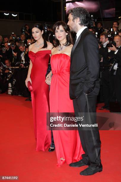 Monica Bellucci, Sophie Marceau and Andrea Di Stefano attend the "Don't Look Back" Premiere at the Grand Theatre Lumiere during the 62nd Annual...